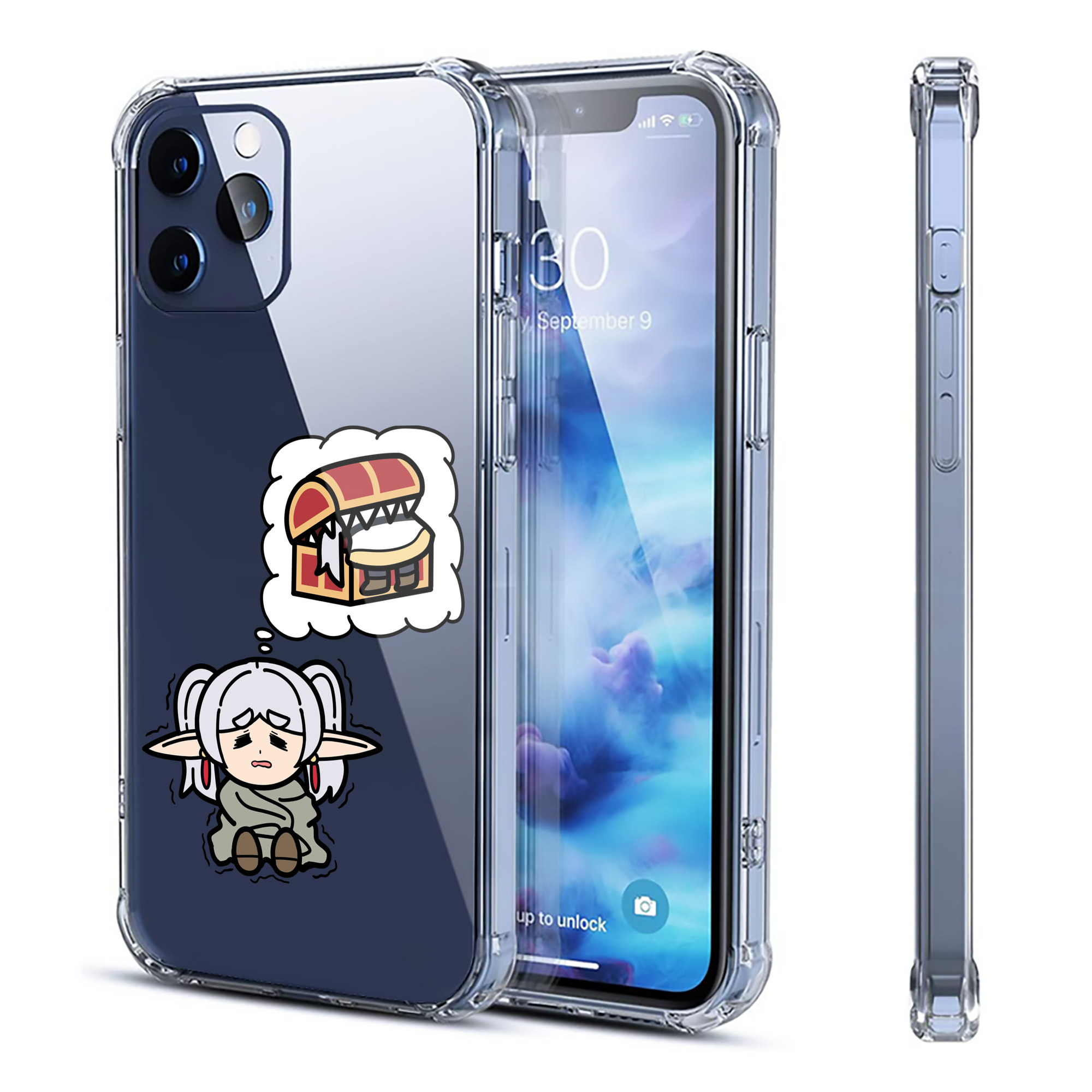 （画像用） 葬送のフリーレン Frieren 【iPhone 12シリーズ対応】透明スマホケース（クリアソフトケース）
